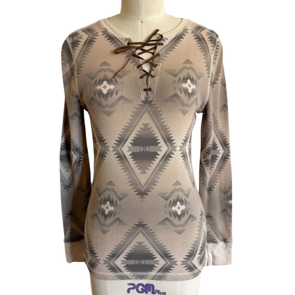 Ralph Lauren Beige Print Lace-Up Thermal
